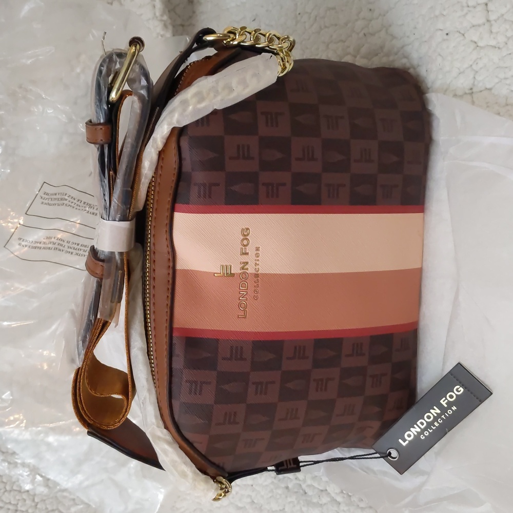 NEW - London Fog - Ingred Dome Crossbody bag - Cognac